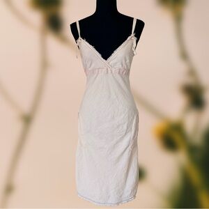 Transit Par Such Pale Pink Linen Blend Deep V Neck Midi Dress with Pockets
